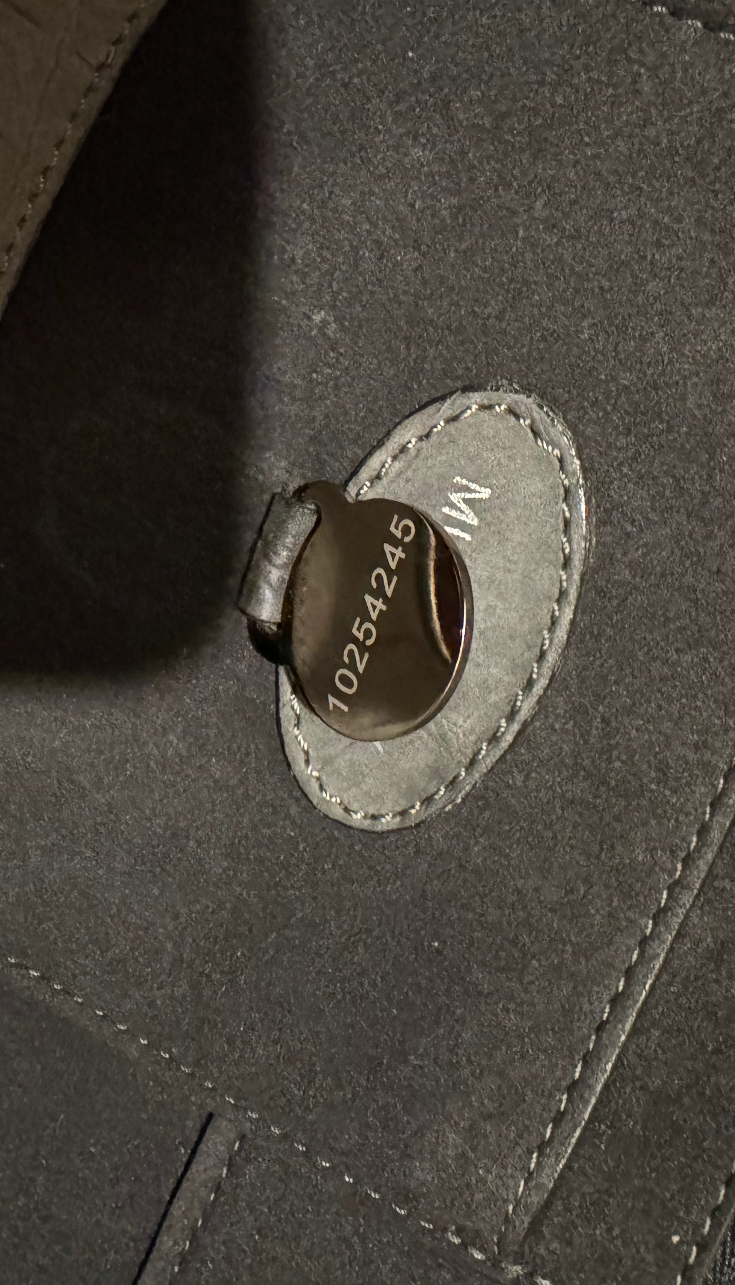 MULBERRY Bayswater in Gray Crocodile Embossed Suede Leather Silver Hardware