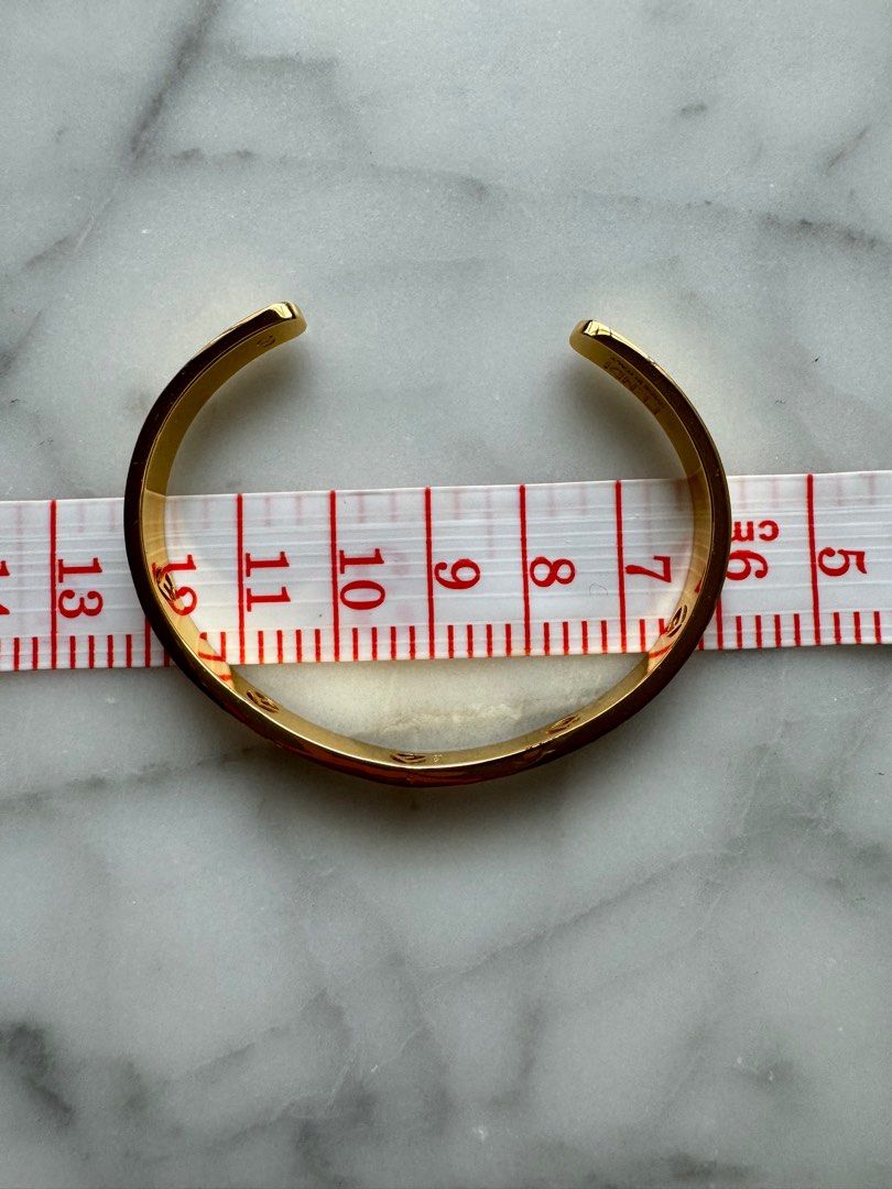 FENDI F is FENDI Zirconia Embellished Gold Bangle