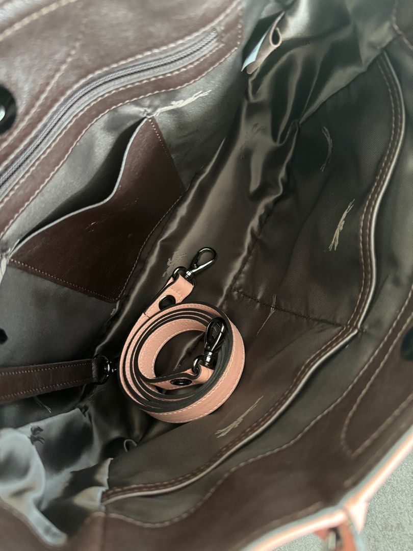 LONGCHAMP 3D Top Handle Crossbody Bag in Pink Leather Medium