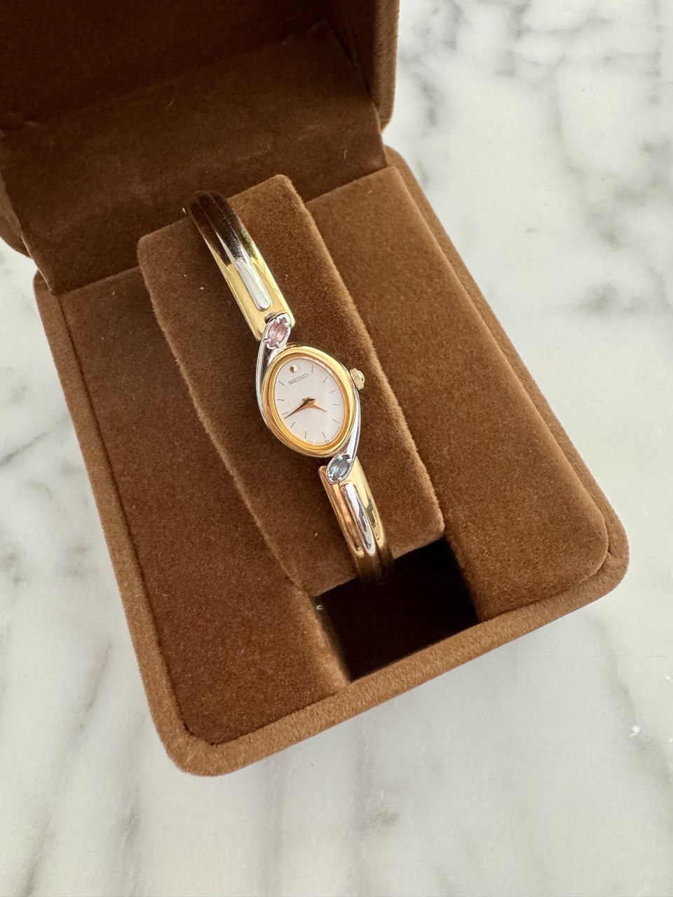 SEIKO Étoile Crystal-Set Vintage Bangle Ladies Quartz Watch