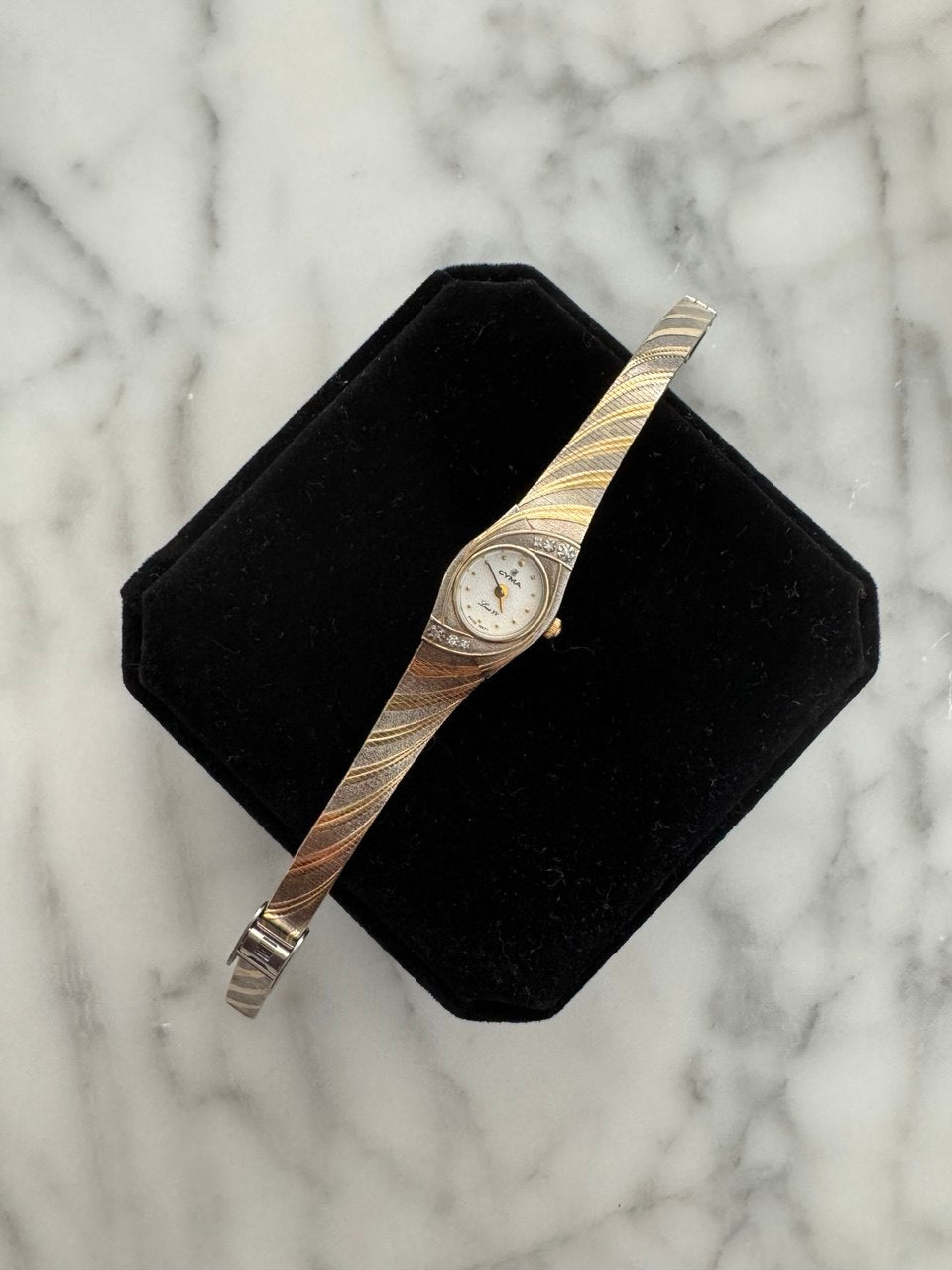 CYMA Golden Sun Vintage Gold Swirl Ladies Quartz Watch