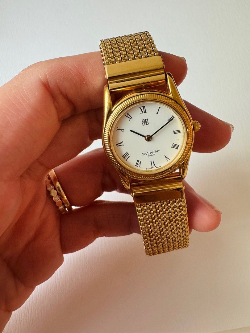 GIVENCHY Vintage Gold-Tone Mesh Bracelet Ladies Watch (Super RARE!)
