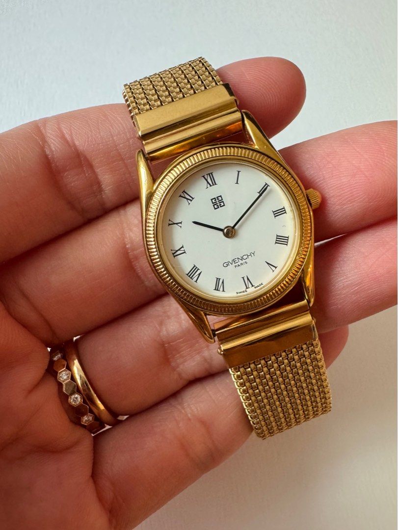 GIVENCHY Vintage Gold-Tone Mesh Bracelet Ladies Watch (Super RARE!)