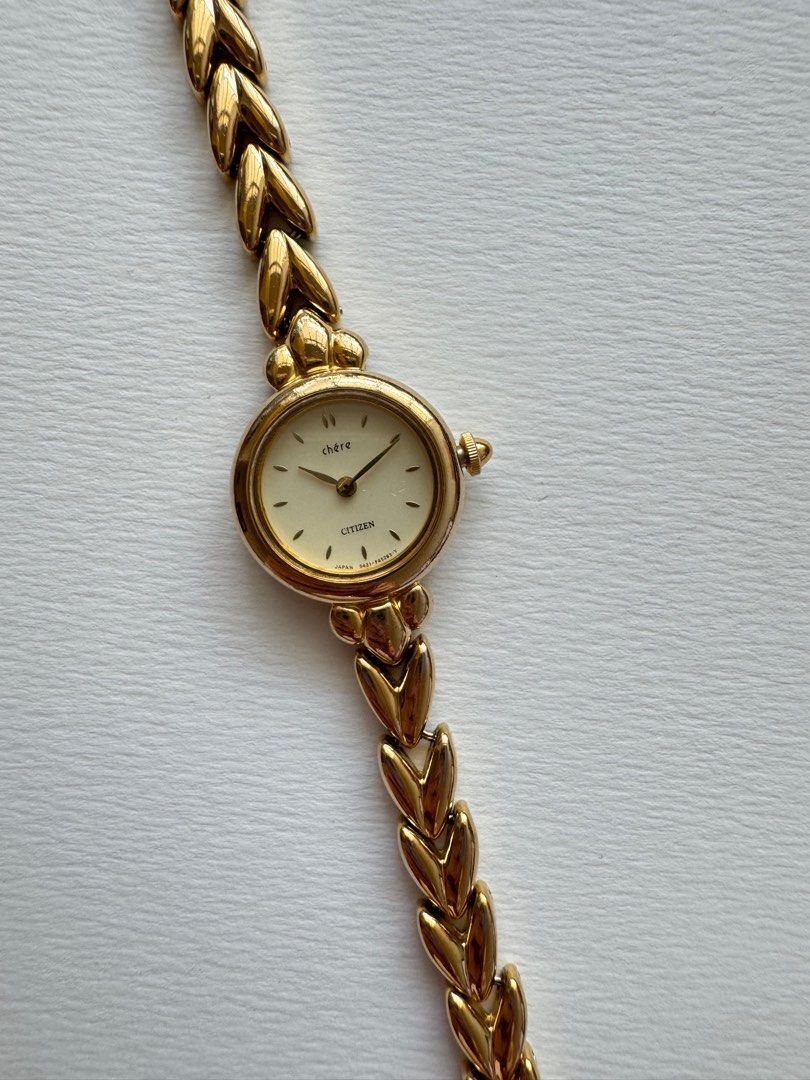 CITIZEN Chere Vintage Heart Bracelet Ladies Gold-tone Watch