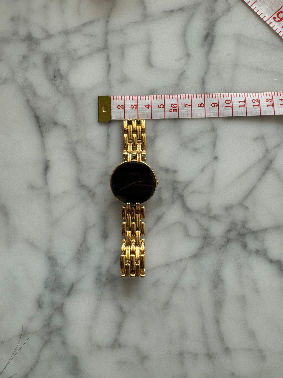 CHRISTIAN DIOR Bagheera Black Moon Gold Bracelet Watch (Rare!)