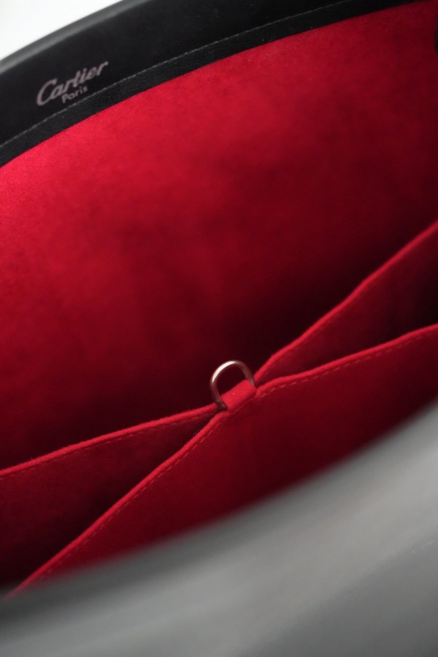 Cartier Trinity bag interior suede divider D-ring