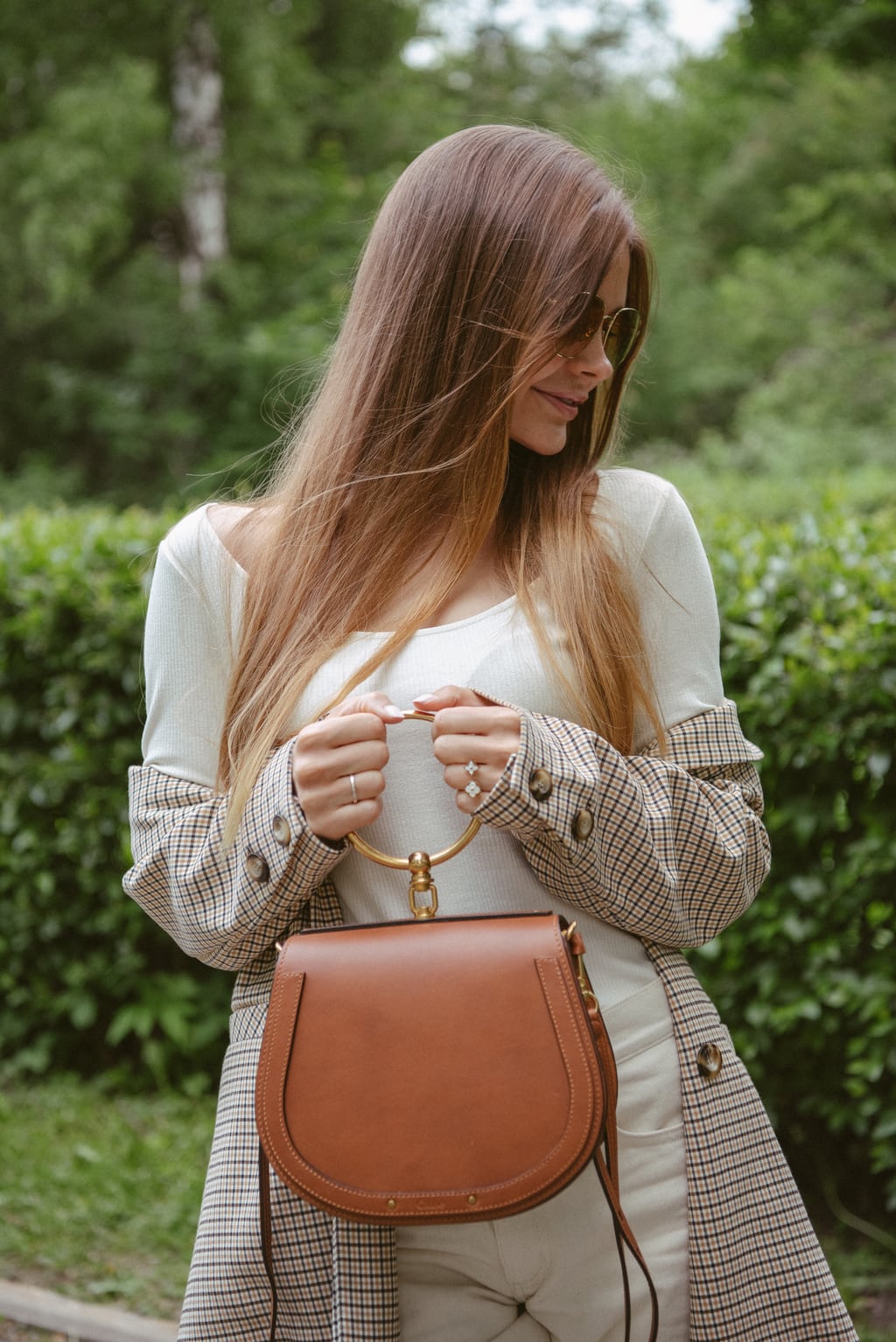 Chloe Nile Bracelet Crossbody Bag in Tan Brown Medium