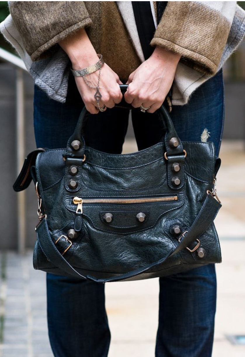 Balenciaga City Bag in Anthracite Grey with Silver Giant Hardware myspringfling