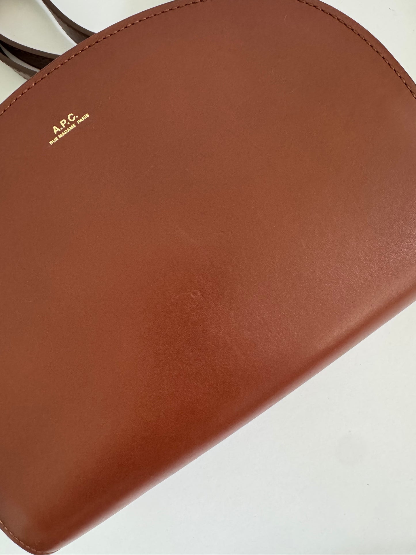 A.P.C. Demi Lune Crossbody Bag in Noisette