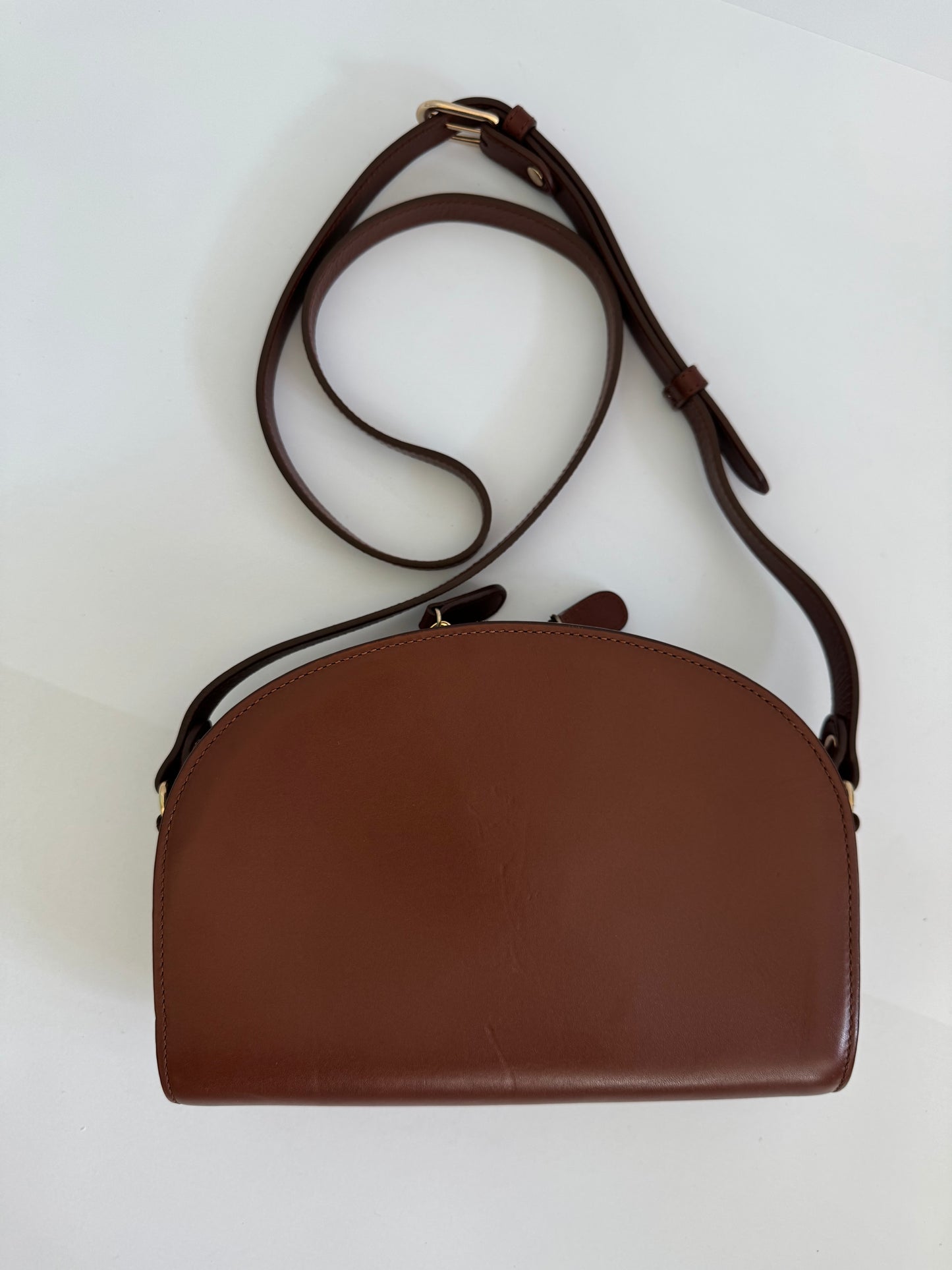 A.P.C. Demi Lune Crossbody Bag in Noisette