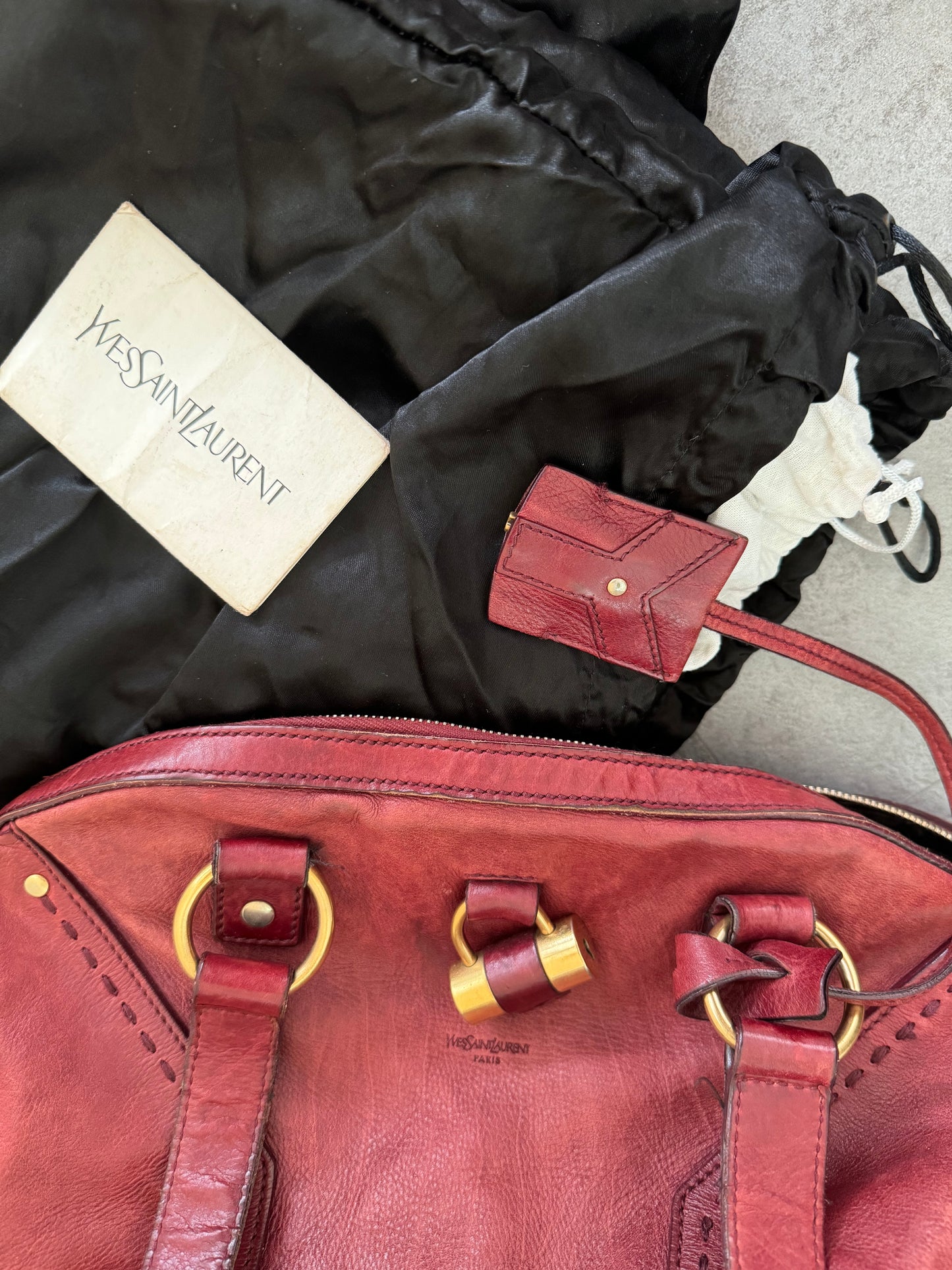 YSL Yves Saint Laurent Muse Bag in Burgundy Red Medium (Vintage)