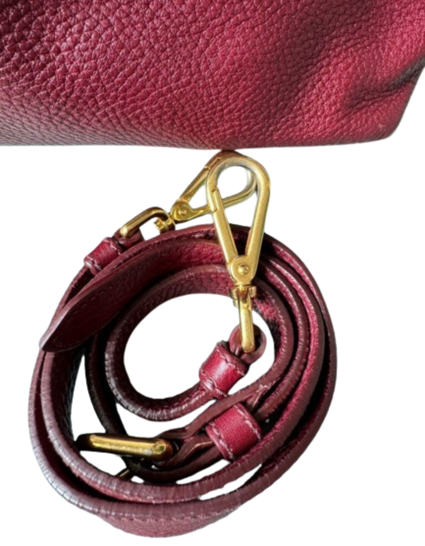 PRADA Vitello Phenix Tote Bag in Maroon