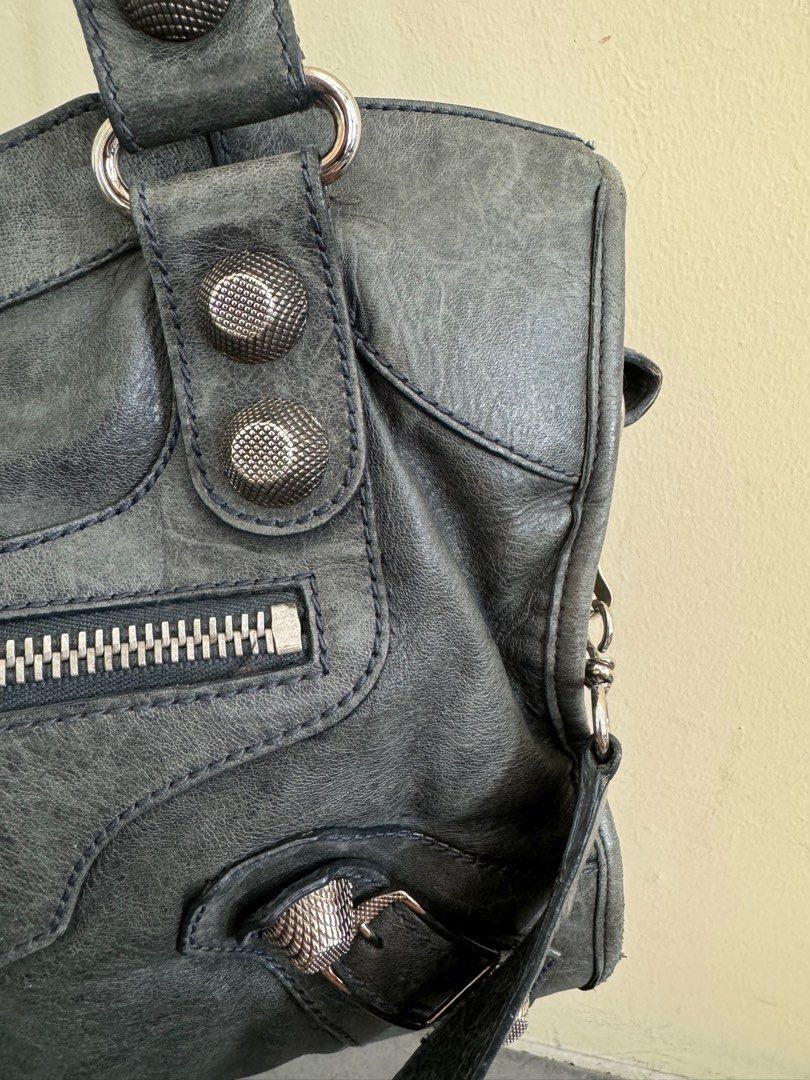 Balenciaga City Bag in Anthracite Grey with Silver Giant Hardware