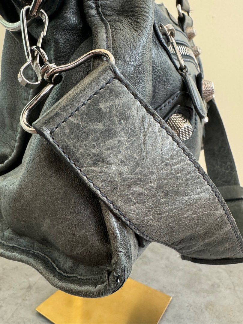 Balenciaga City Bag in Anthracite Grey with Silver Giant Hardware