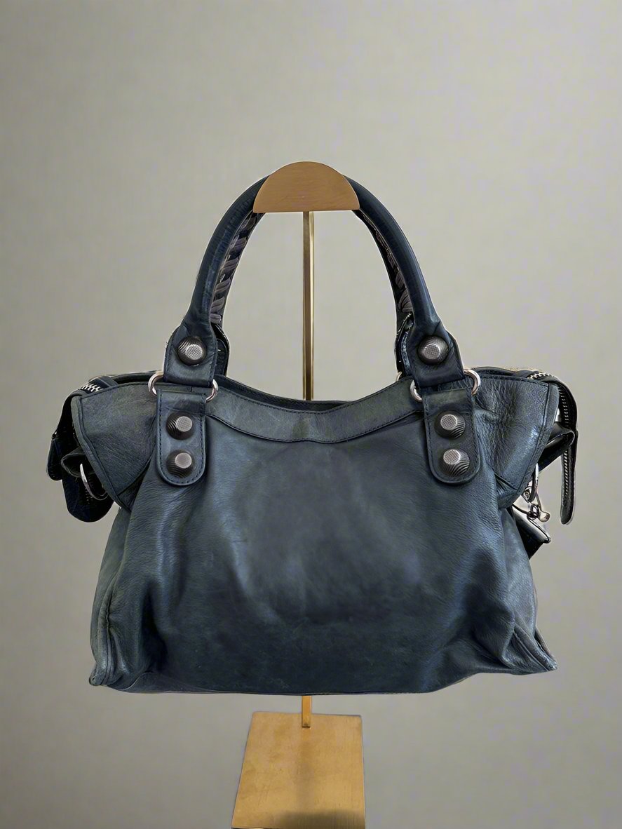 Balenciaga City Bag in Anthracite Grey with Silver Giant Hardware