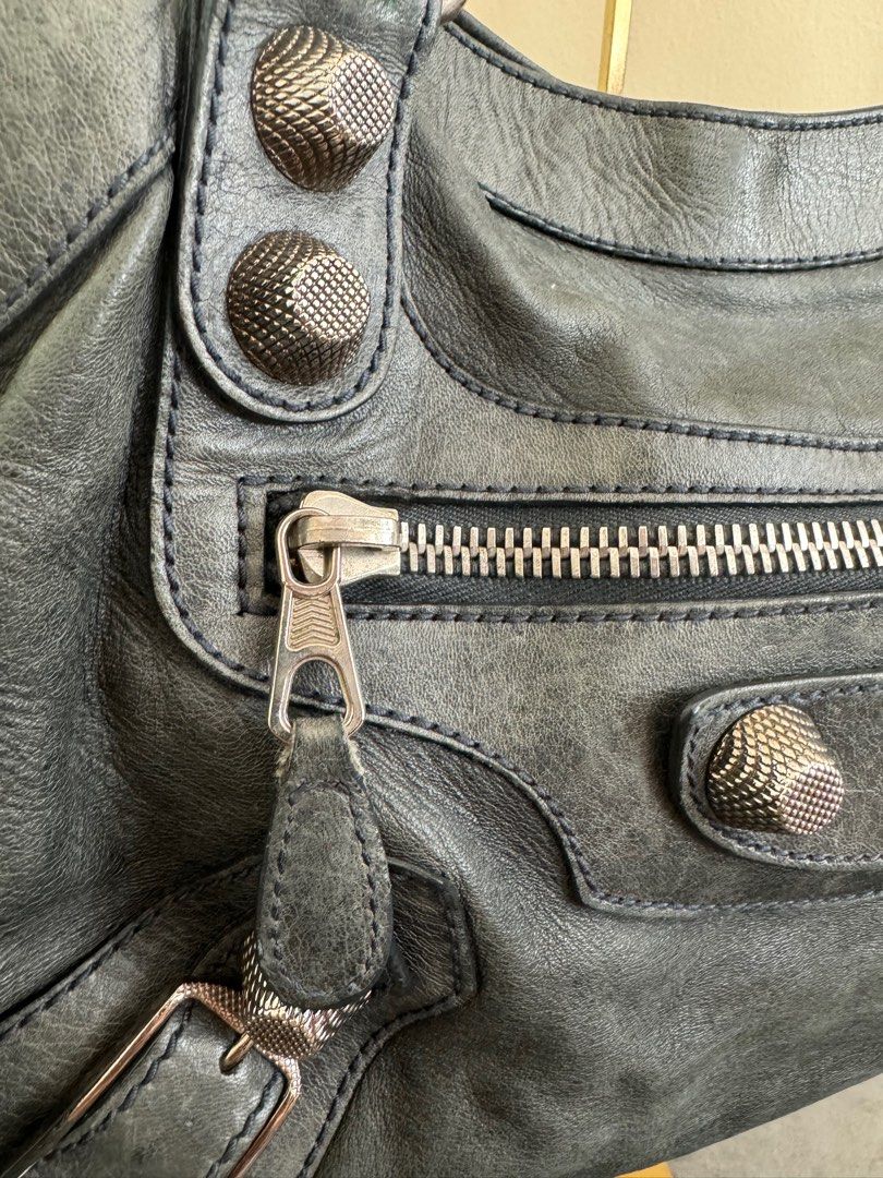 Balenciaga City Bag in Anthracite Grey with Silver Giant Hardware