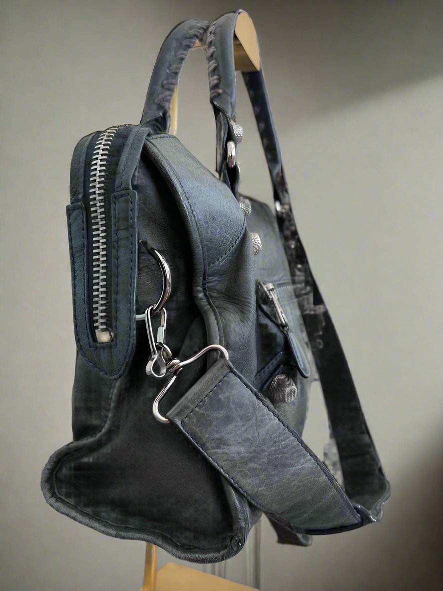 Balenciaga City Bag in Anthracite Grey with Silver Giant Hardware