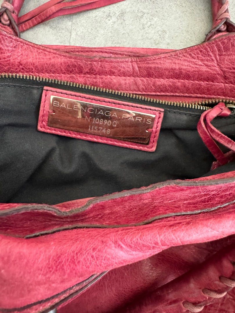 BALENCIAGA City in Medium Pourpre with Regular Brass Hardware