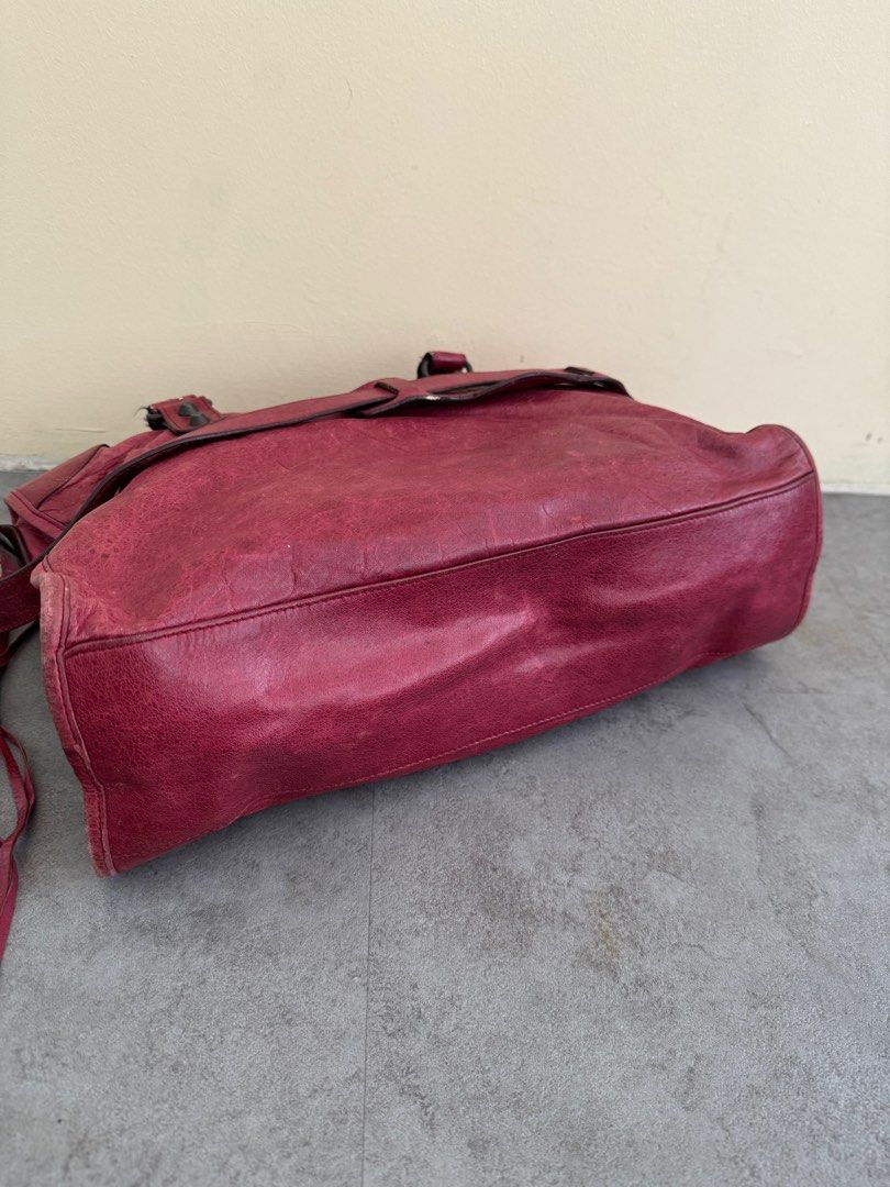 BALENCIAGA City in Medium Pourpre with Regular Brass Hardware