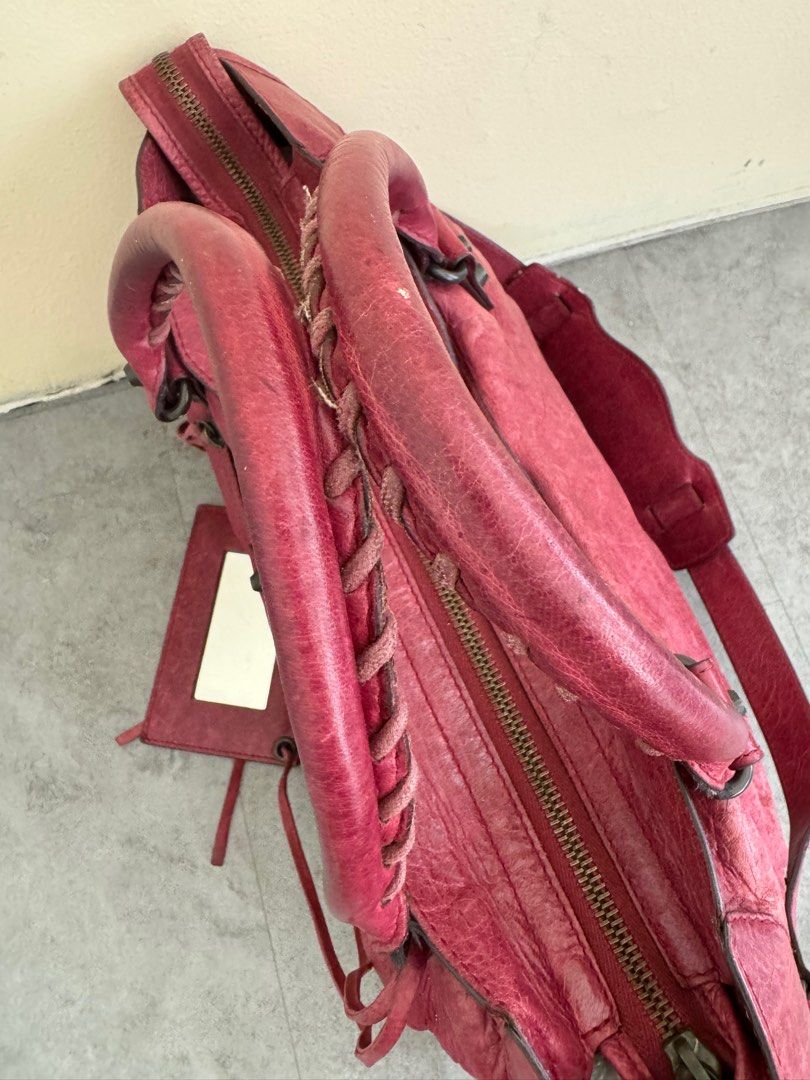BALENCIAGA City in Medium Pourpre with Regular Brass Hardware