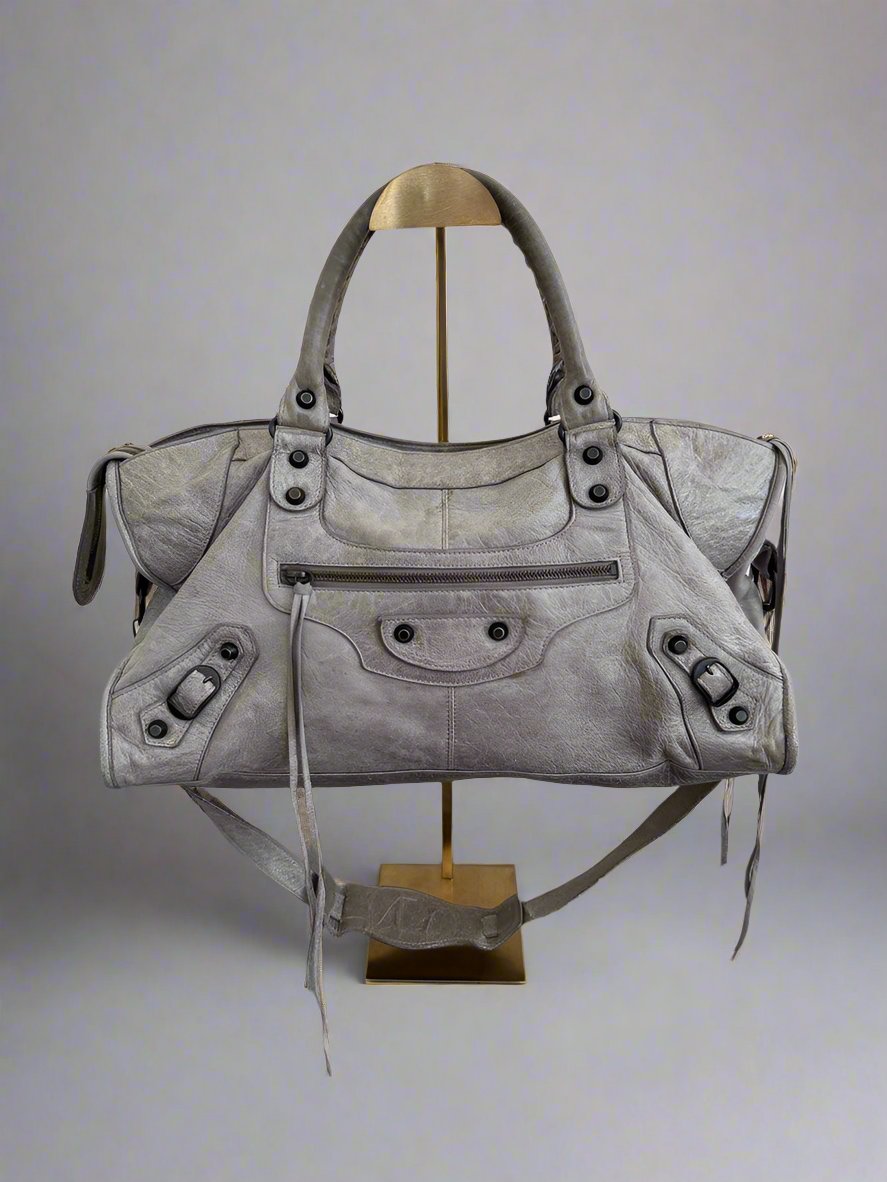 Balenciaga Part Time Bag in Galet Gray with Regular Hardware