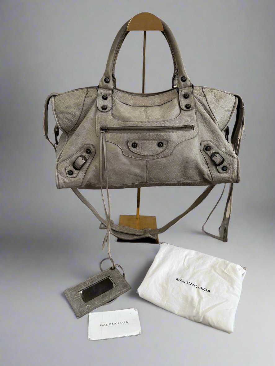Balenciaga Part Time Bag in Galet Gray with Regular Hardware