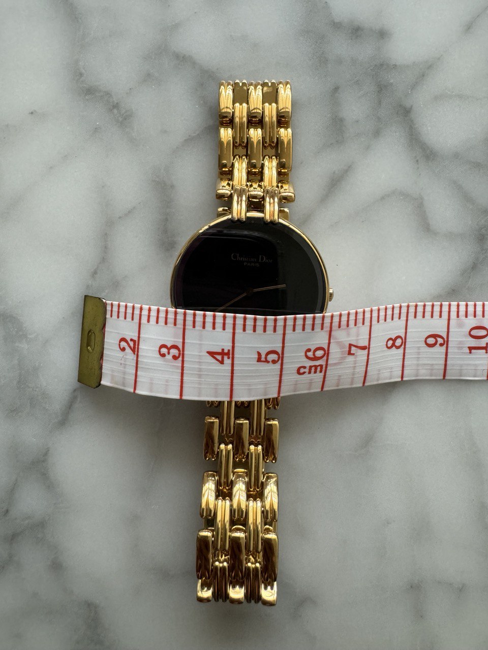 CHRISTIAN DIOR Bagheera Black Moon Gold Bracelet Watch (Rare!)