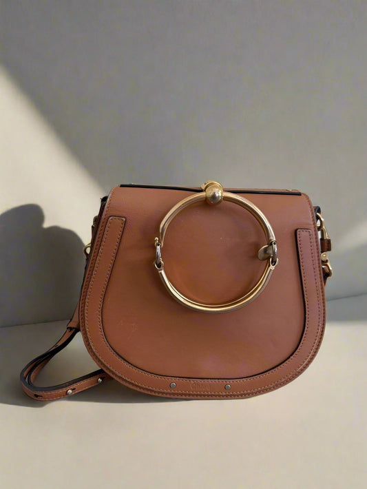 Chloe Nile Bracelet Crossbody Bag in Tan Brown Medium