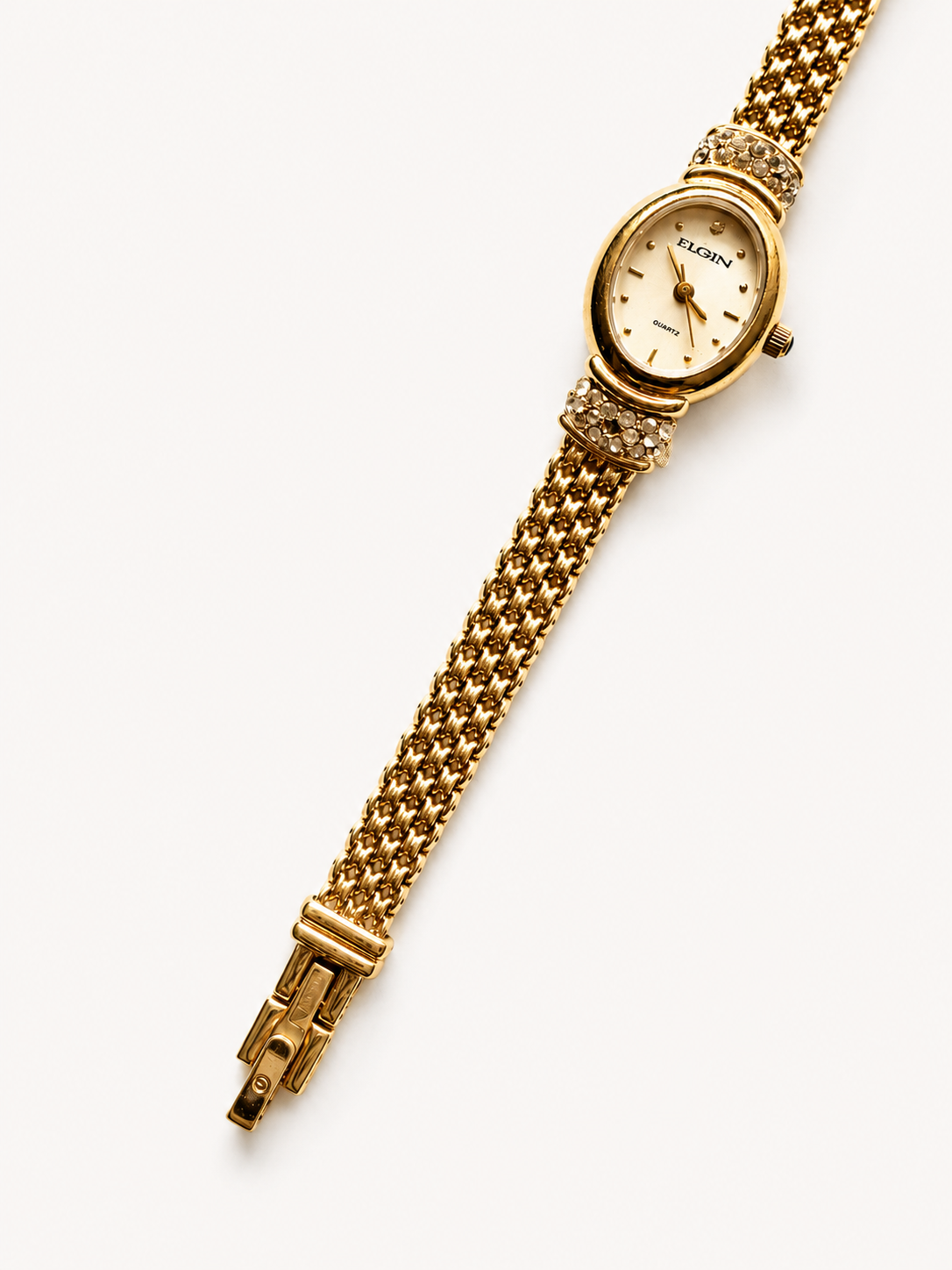 elgin gold watch lower half chain bracelet