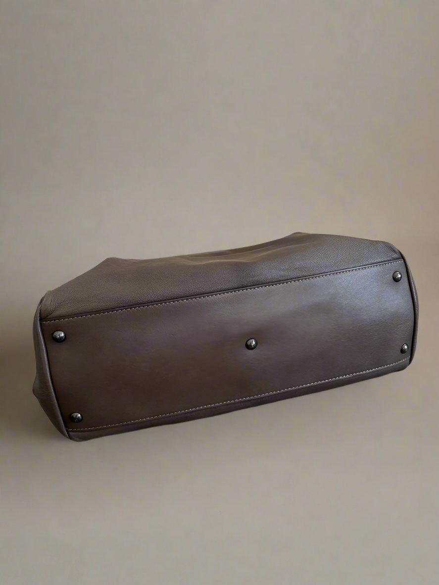 FENDI Peekaboo Shoulder Top Handle Bag in Large Brown