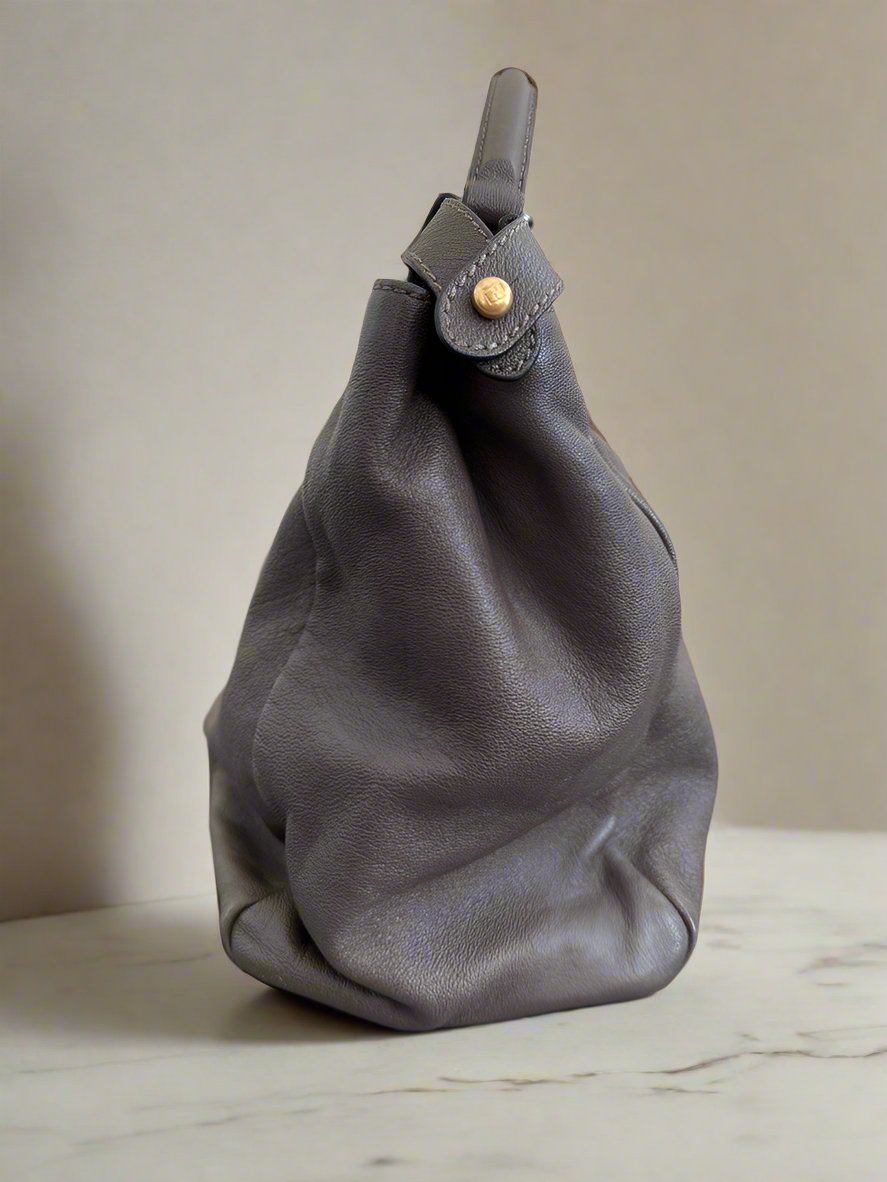 FENDI Peekaboo Shoulder Top Handle Bag in Large Brown