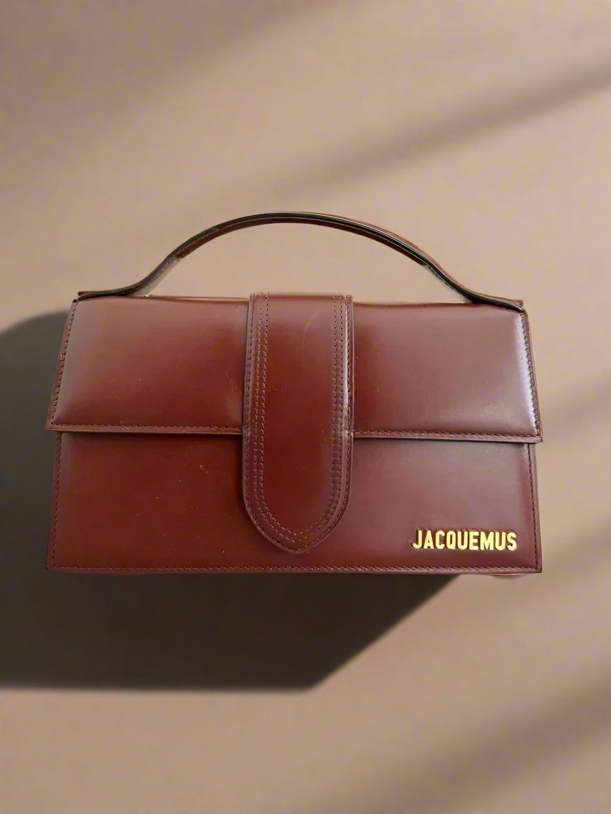 JACQUEMUS Le Grand Bambino Crossbody Bag in Brown Calf Leather