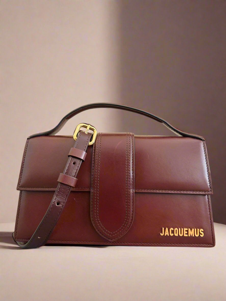 JACQUEMUS Le Grand Bambino Crossbody Bag in Brown Calf Leather