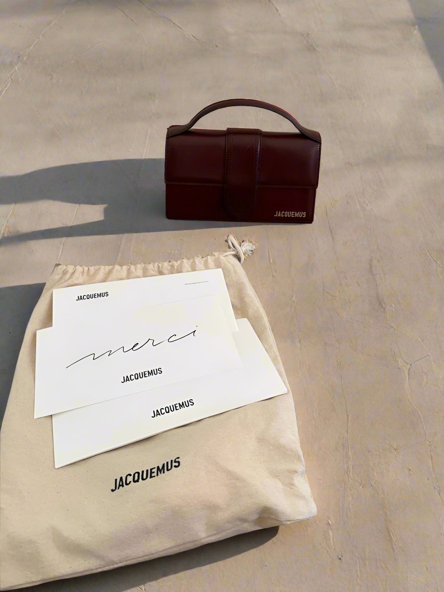 JACQUEMUS Le Grand Bambino Crossbody Bag in Brown Calf Leather