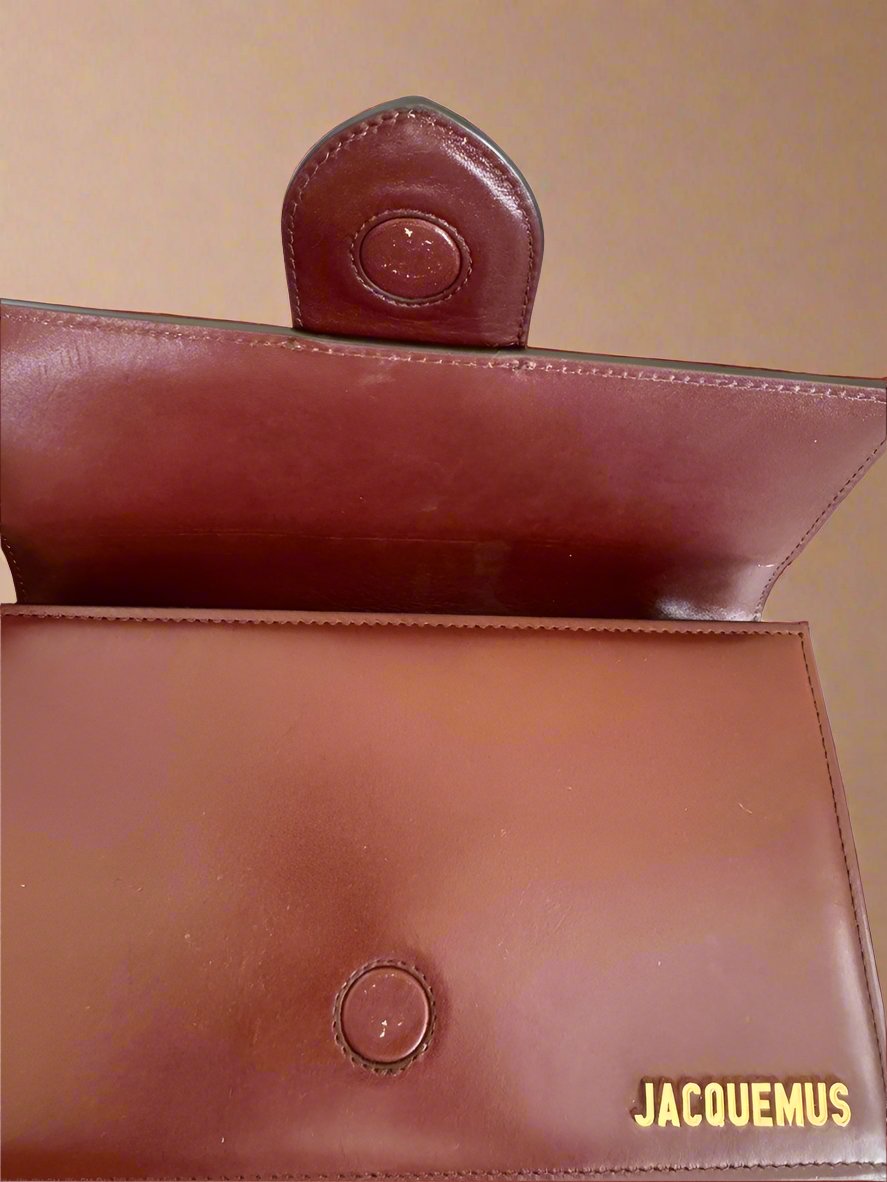 JACQUEMUS Le Grand Bambino Crossbody Bag in Brown Calf Leather