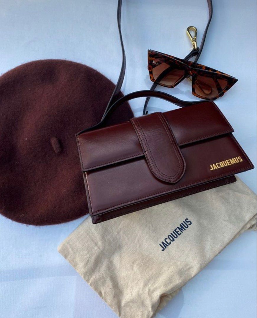 JACQUEMUS Le Grand Bambino Crossbody Bag in Brown Calf Leather