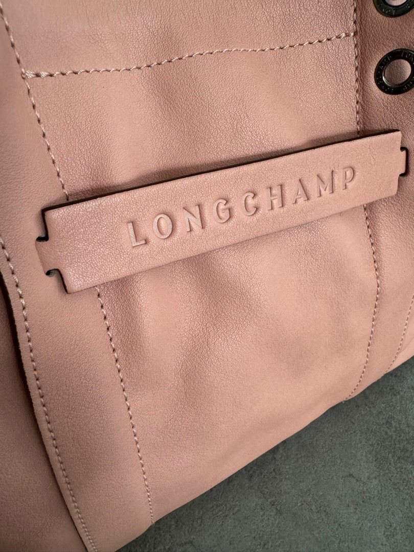 LONGCHAMP 3D Top Handle Crossbody Bag in Pink Leather Medium