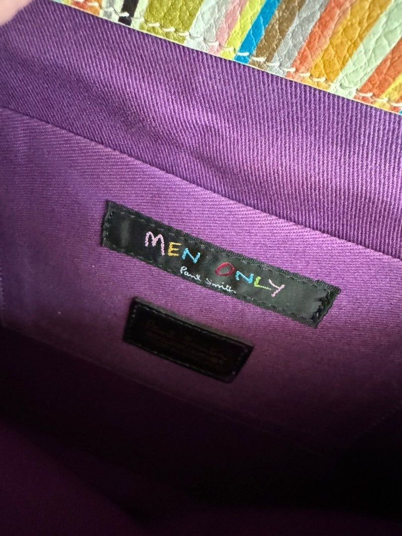 Paul Smith Men Only Leather Multicoloured Swirl Top Handle Bag