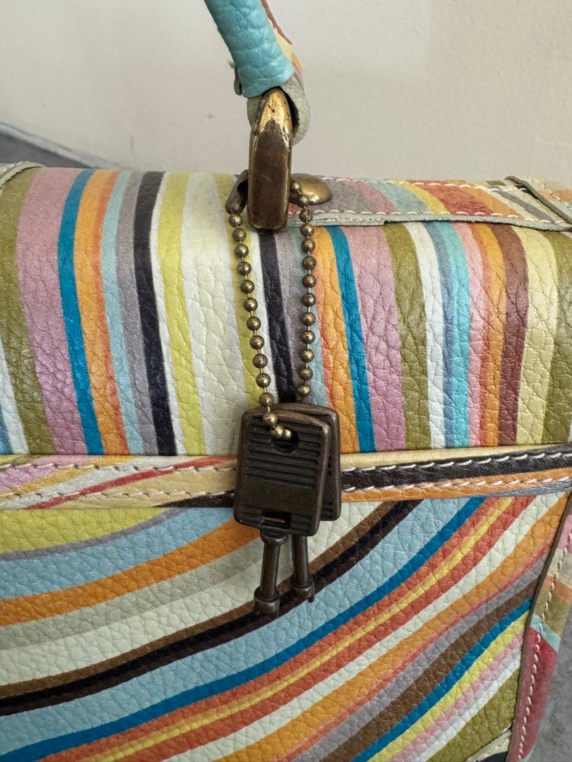 Paul Smith Men Only Leather Multicoloured Swirl Top Handle Bag
