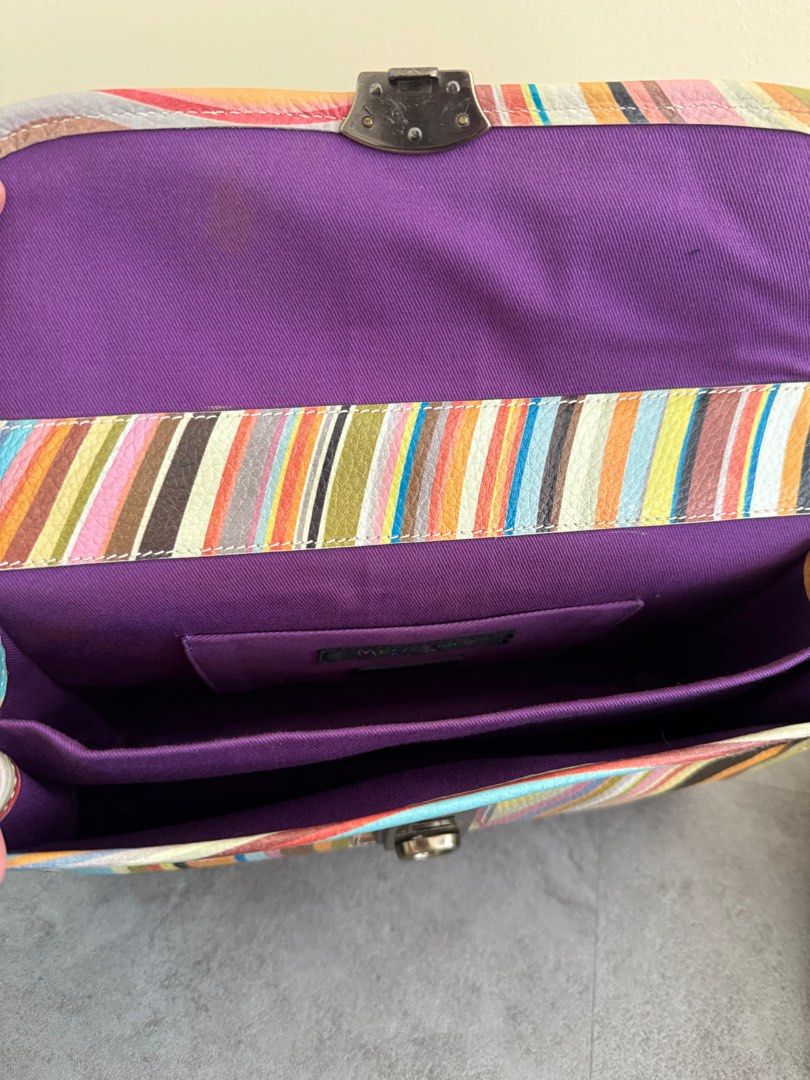 Paul Smith Men Only Leather Multicoloured Swirl Top Handle Bag