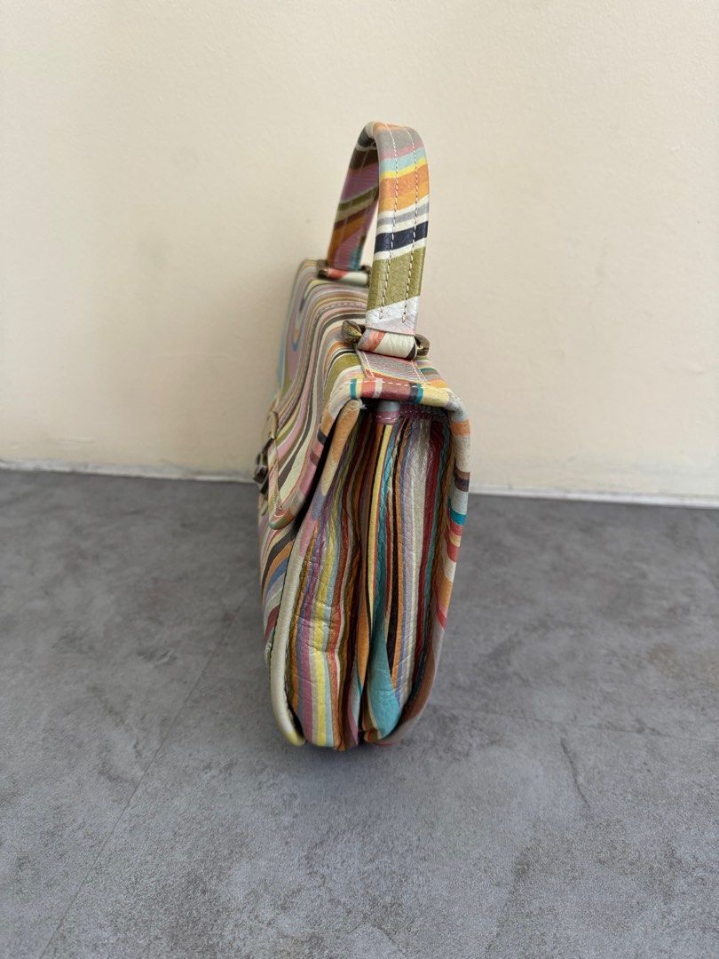Paul Smith Men Only Leather Multicoloured Swirl Top Handle Bag