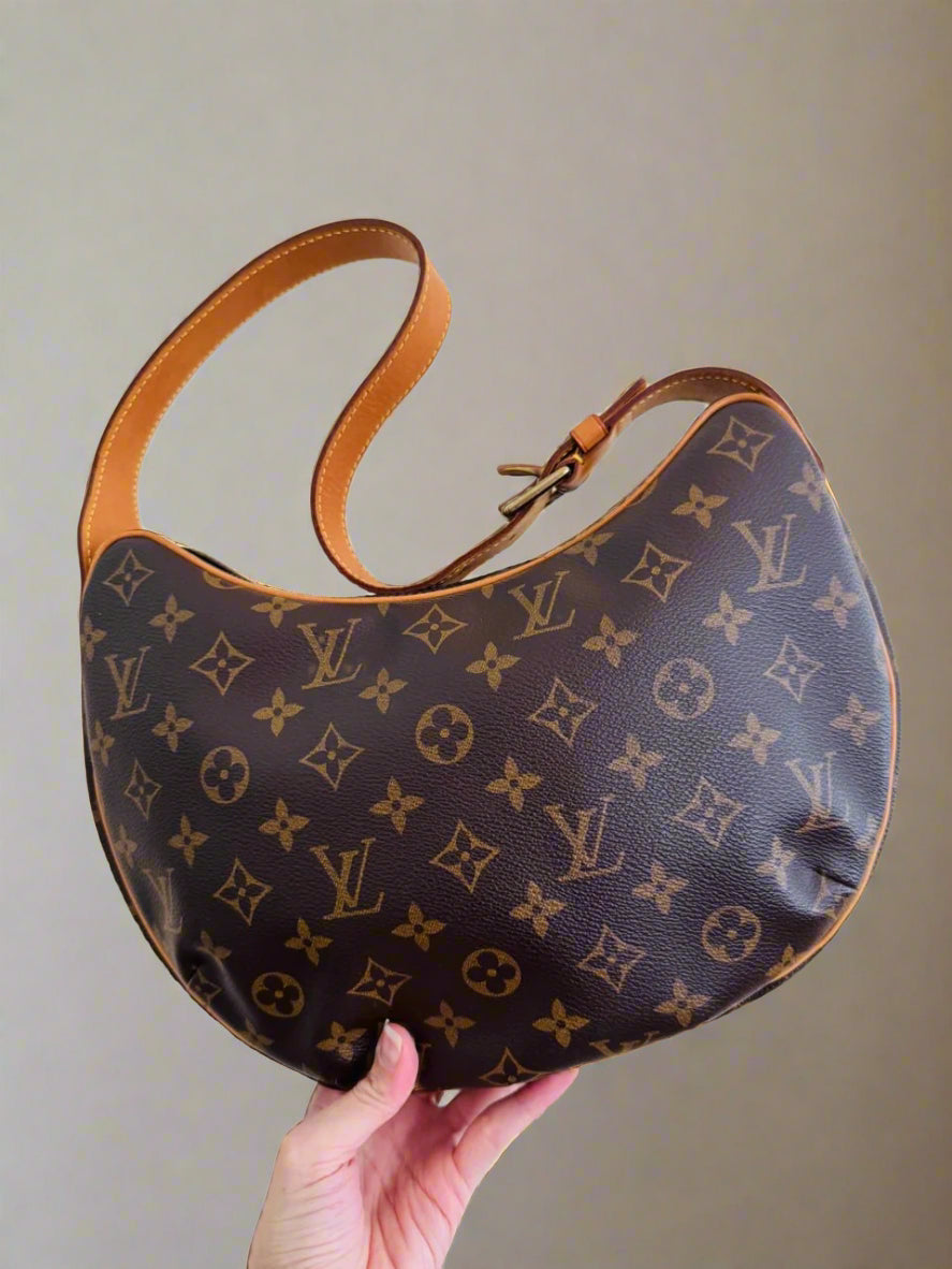 LOUIS VUITTON Monogram Croissant Hobo Bag in MM Size (2005 France Edition)