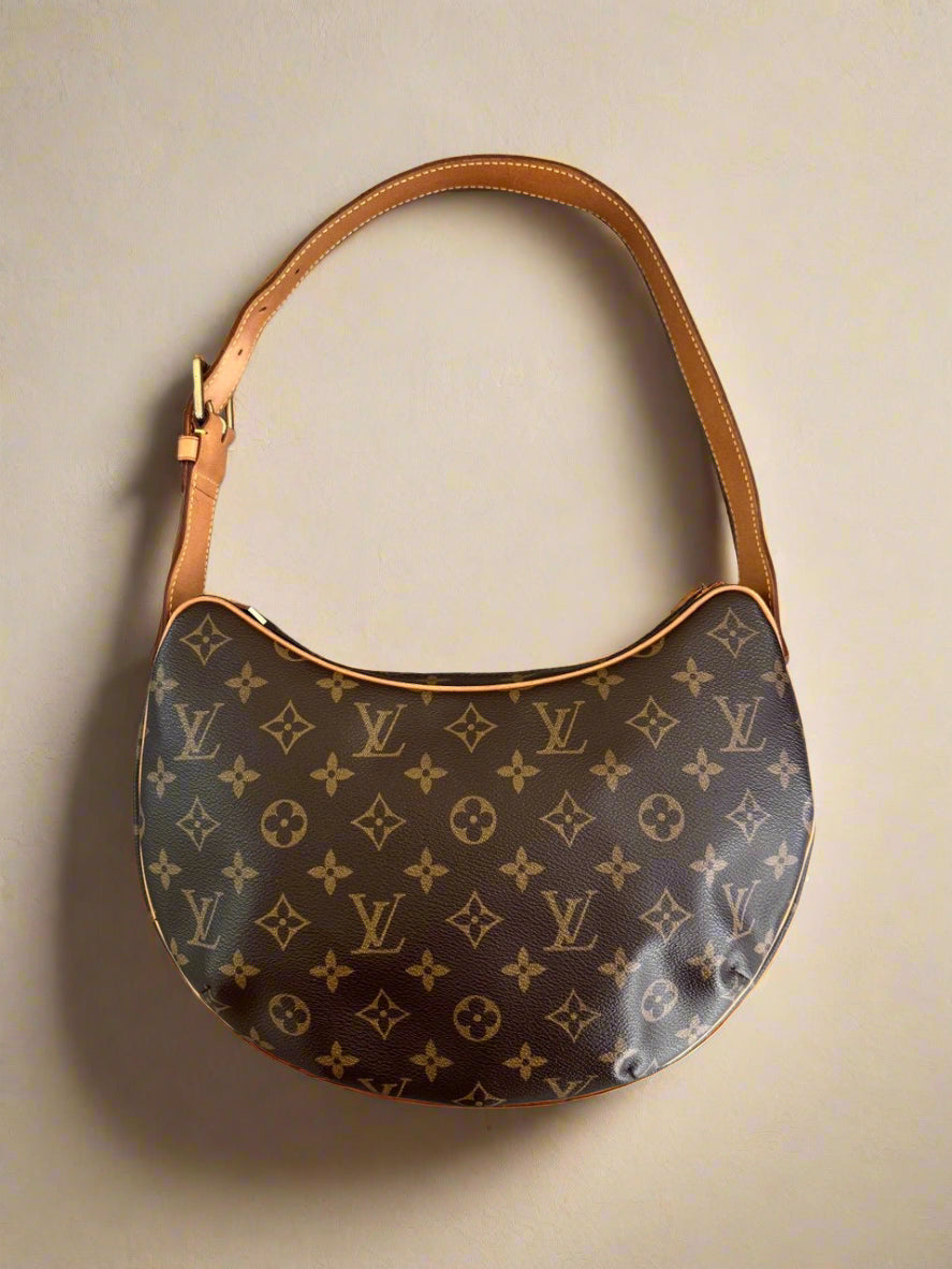 LOUIS VUITTON Monogram Croissant Hobo Bag in MM Size (2005 France Edition)