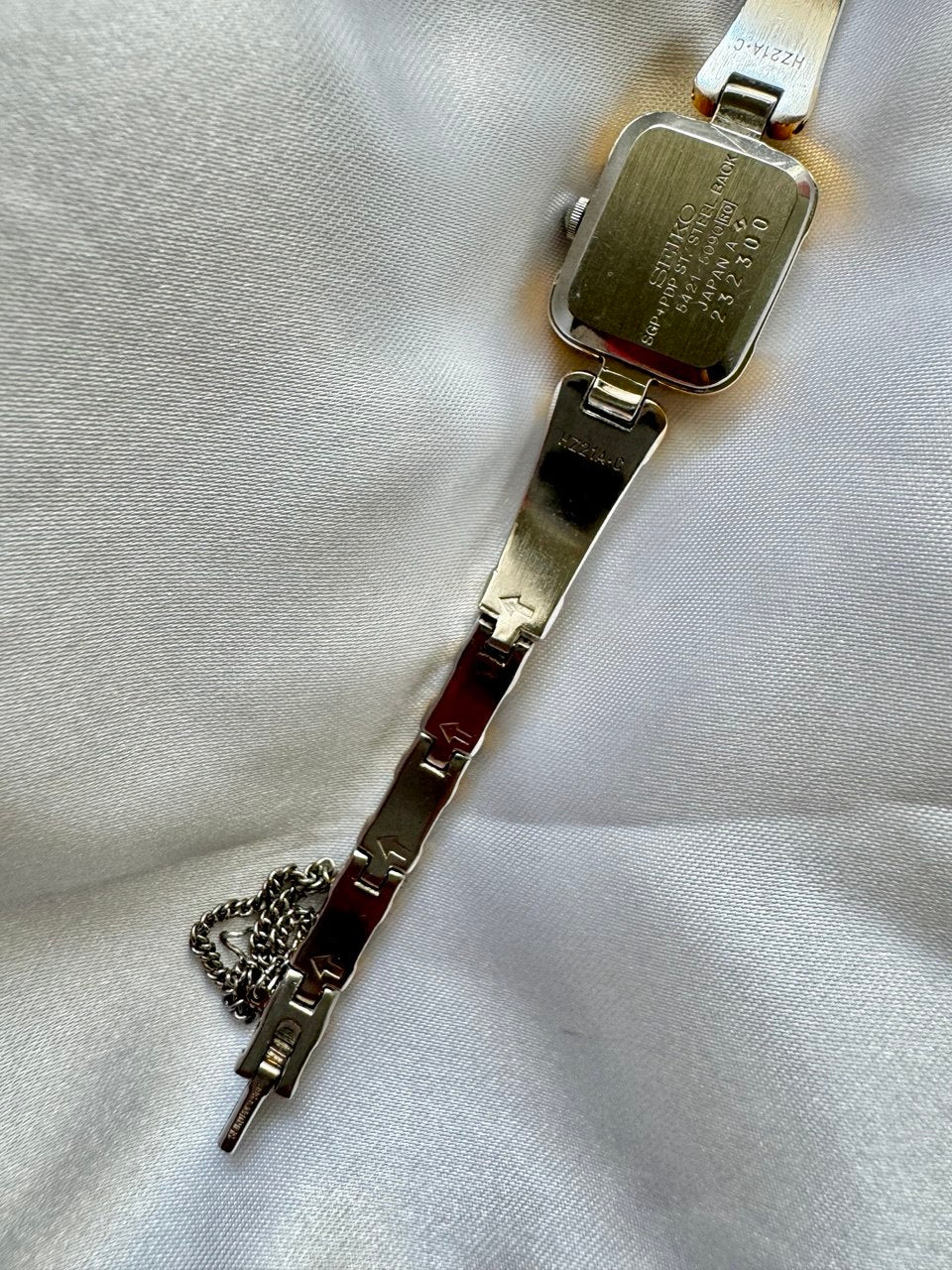 SEIKO Noir Deco Mirror Rectangular Two-Tone Silver and Gold Tank Ladies Watch