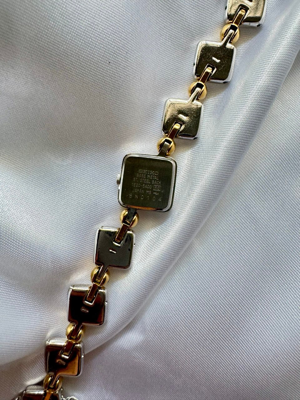 SEIKO Moonlit Squares Two-Tone Vintage Bracelet Quartz Ladies Watch