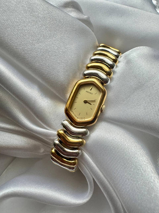SEIKO Lune d'Or Two-Tone Vintage Ladies Quartz Bracelet Watch