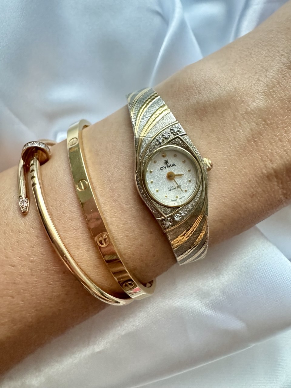 CYMA Golden Sun Vintage Gold Swirl Ladies Quartz Watch