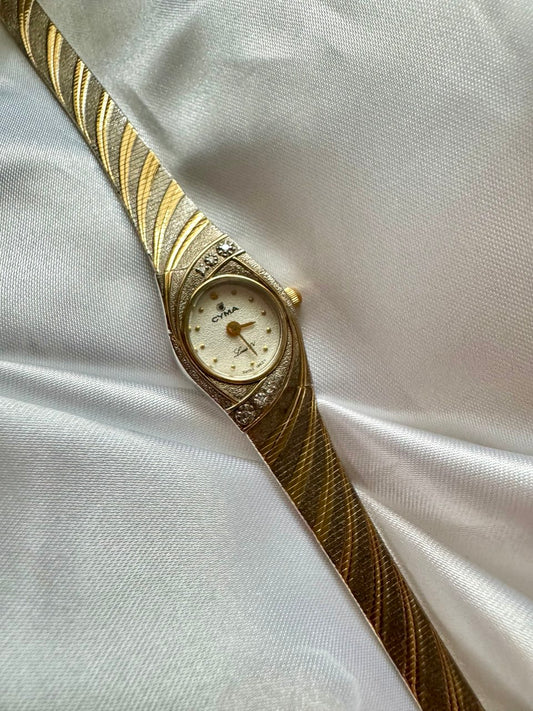 CYMA Golden Sun Vintage Gold Swirl Ladies Quartz Watch