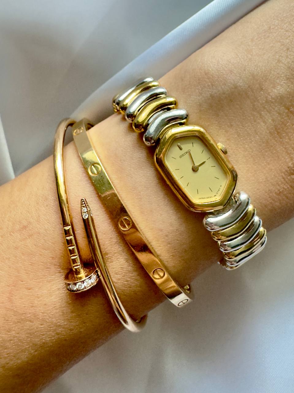 SEIKO Lune d'Or Two-Tone Vintage Ladies Quartz Bracelet Watch