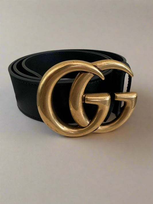 GUCCI GG Wide Belt in Black (80cm)